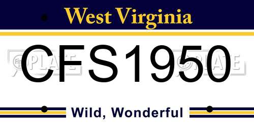 CFS1950 West Virginia License Plate