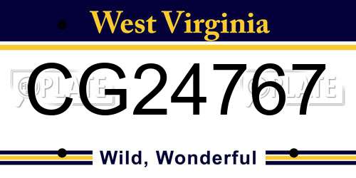 CG24767 West Virginia License Plate