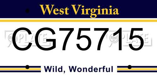 CG75715 West Virginia License Plate