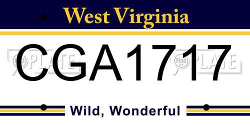 CGA1717 West Virginia License Plate