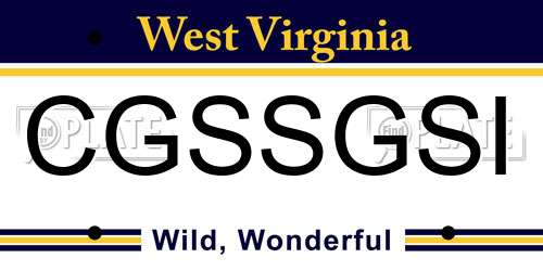 CGSSGSI West Virginia License Plate