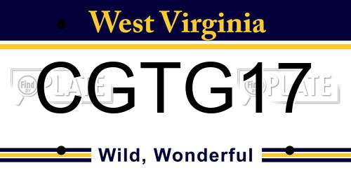 CGTG17 West Virginia License Plate