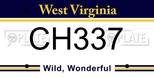 CH337 West Virginia License Plate