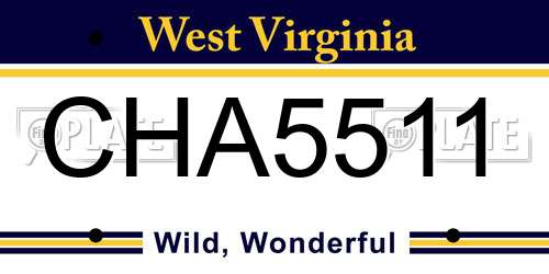 CHA5511 West Virginia License Plate