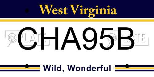 CHA95B West Virginia License Plate