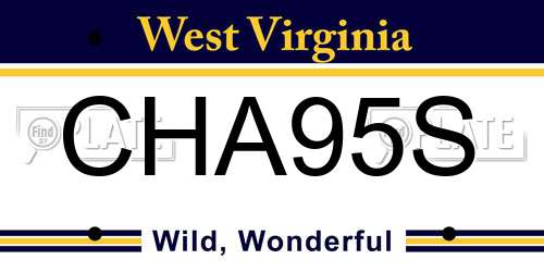 CHA95S West Virginia License Plate