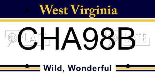 CHA98B West Virginia License Plate