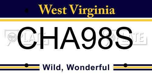 CHA98S West Virginia License Plate