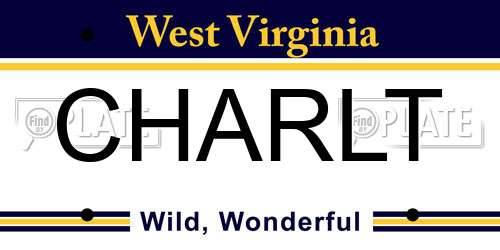 CHARLT West Virginia License Plate