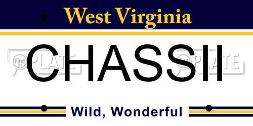 CHASSII West Virginia License Plate