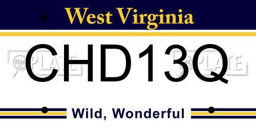 CHD13Q West Virginia License Plate