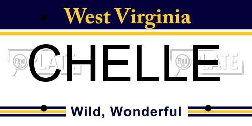 CHELLE West Virginia License Plate
