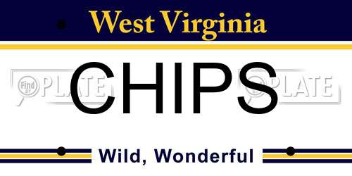 CHIPS West Virginia License Plate