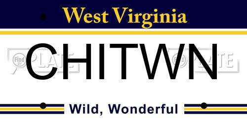 CHITWN West Virginia License Plate