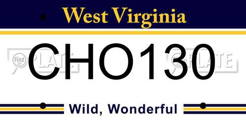 CHO130 West Virginia License Plate
