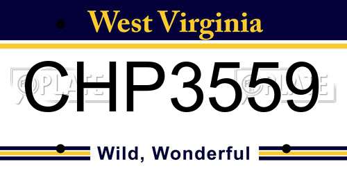 CHP3559 West Virginia License Plate