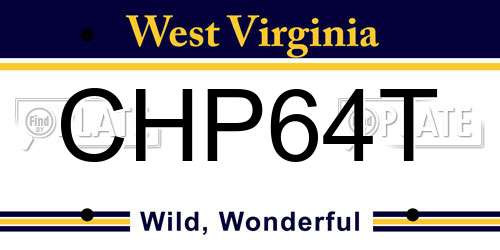 CHP64T West Virginia License Plate