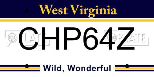 CHP64Z West Virginia License Plate