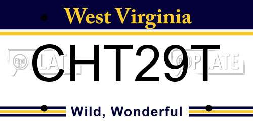 CHT29T West Virginia License Plate