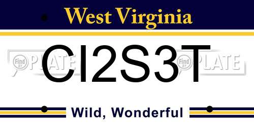 CI2S3T West Virginia License Plate