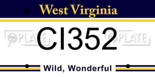 CI352 West Virginia License Plate