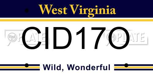 CID17O West Virginia License Plate