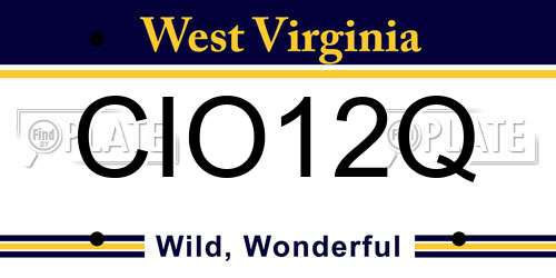 CIO12Q West Virginia License Plate