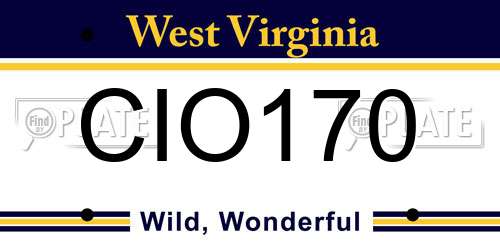 CIO170 West Virginia License Plate