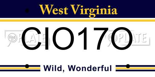CIO17O West Virginia License Plate