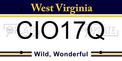 CIO17Q West Virginia License Plate