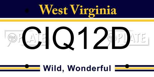 CIQ12D West Virginia License Plate