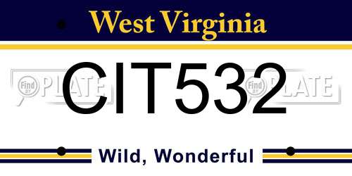 CIT532 West Virginia License Plate