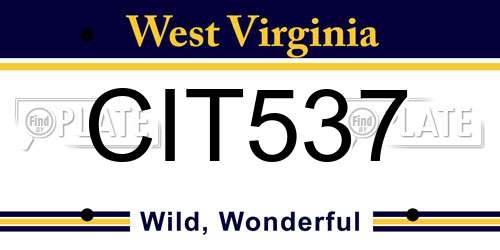 CIT537 West Virginia License Plate