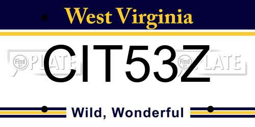 CIT53Z West Virginia License Plate