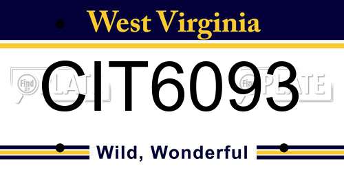 CIT6093 West Virginia License Plate
