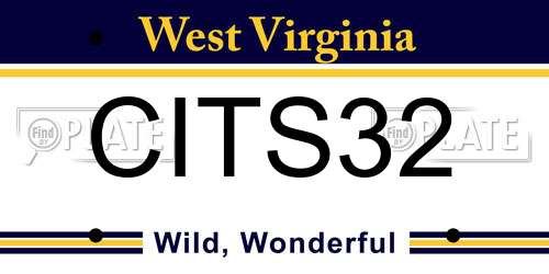 CITS32 West Virginia License Plate