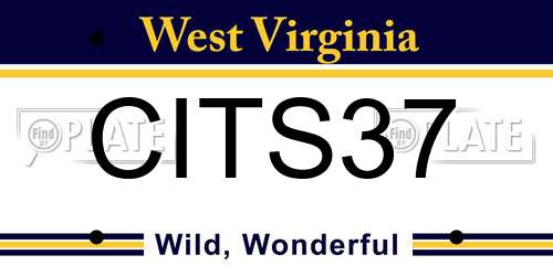 CITS37 West Virginia License Plate
