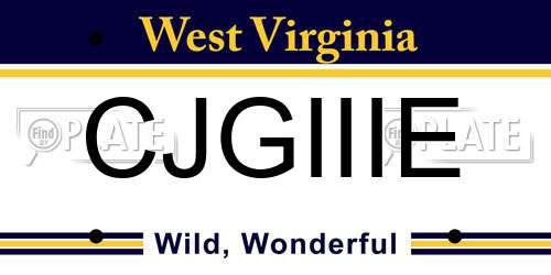 CJGIIIE West Virginia License Plate