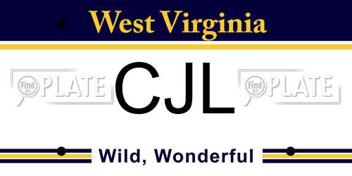 CJL West Virginia License Plate