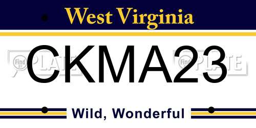 CKMA23 West Virginia License Plate