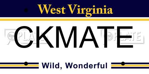 CKMATE West Virginia License Plate