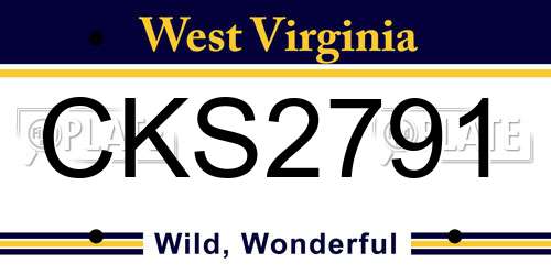 CKS2791 West Virginia License Plate