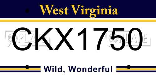 CKX1750 West Virginia License Plate