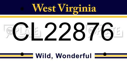 CL22876 West Virginia License Plate
