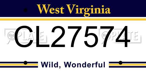 CL27574 West Virginia License Plate