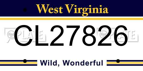 CL27826 West Virginia License Plate