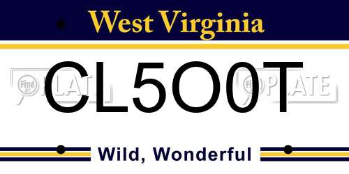 CL5O0T West Virginia License Plate