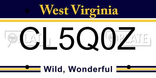 CL5Q0Z West Virginia License Plate