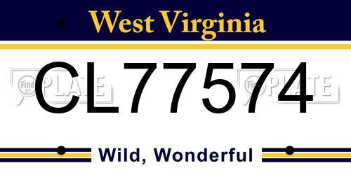 CL77574 West Virginia License Plate