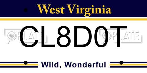 CL8D0T West Virginia License Plate